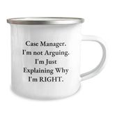 Funny Case Manager Gifts for Men - Camping Mug - 'I'm Not Arguing, I'm Just Explaining Why I'm Right. - Christmas Unique Gifts from Coworkers to Family Members' - Image 2